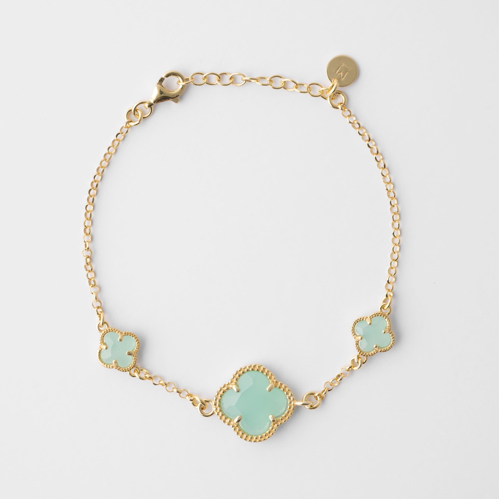 CLOVER gold bracelet with tiffany quartz