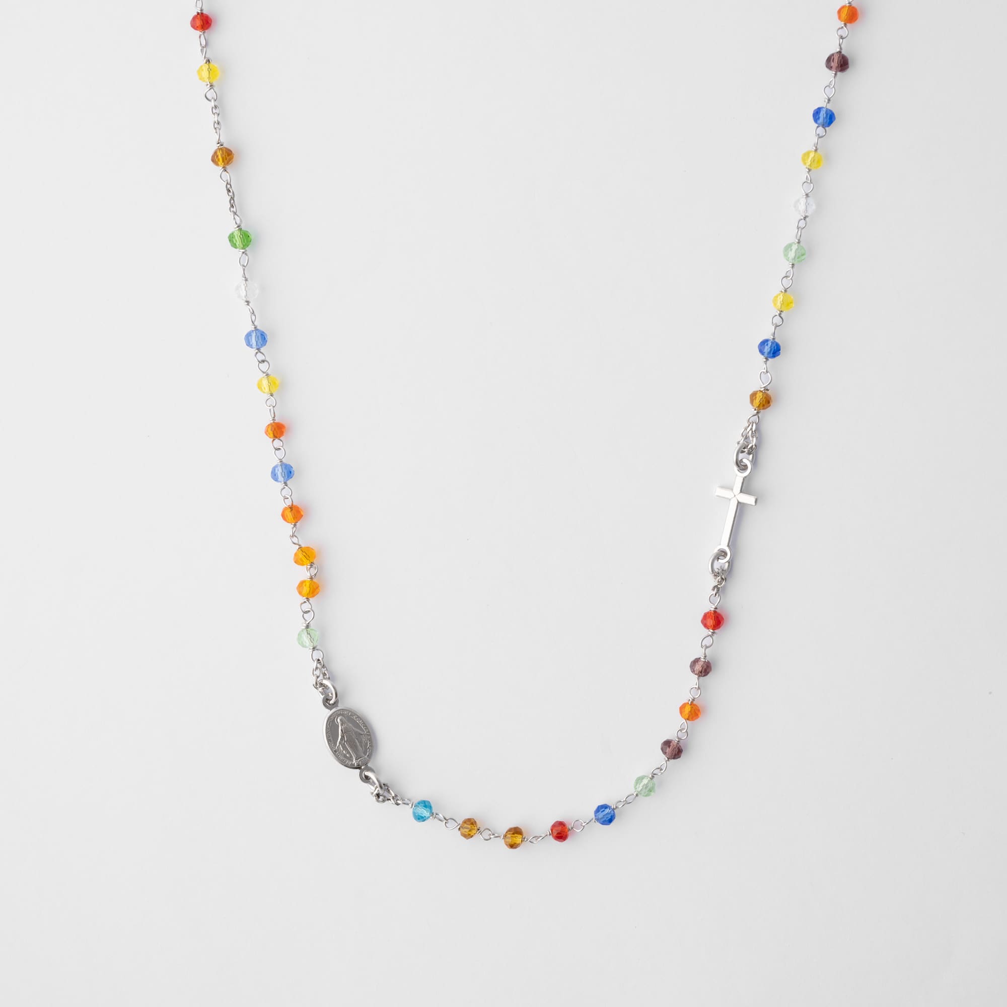 ROSARIO Collana in Argento con Cristalli Multicolori NCN603W/M