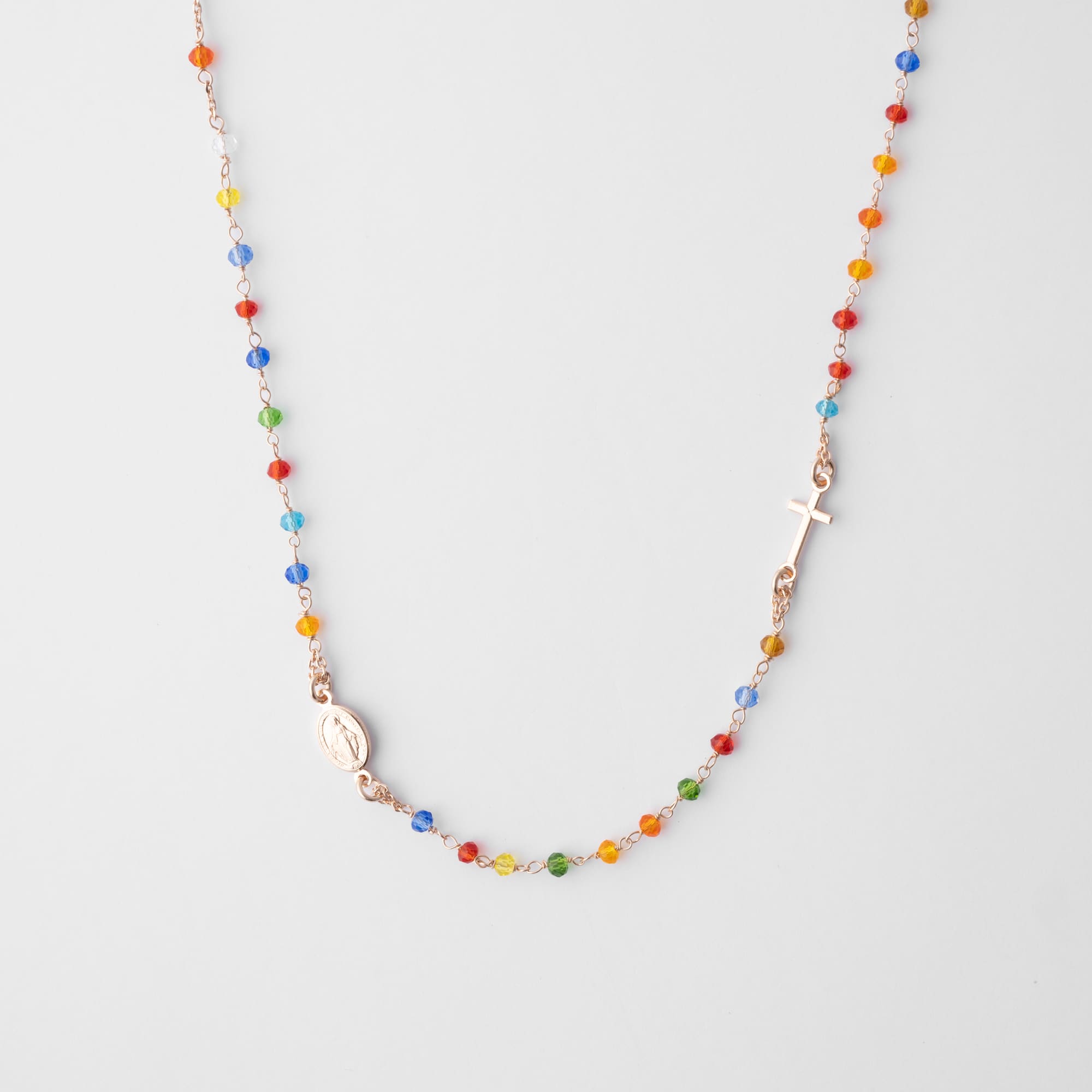 ROSARY Necklace with Multicolours Crystals