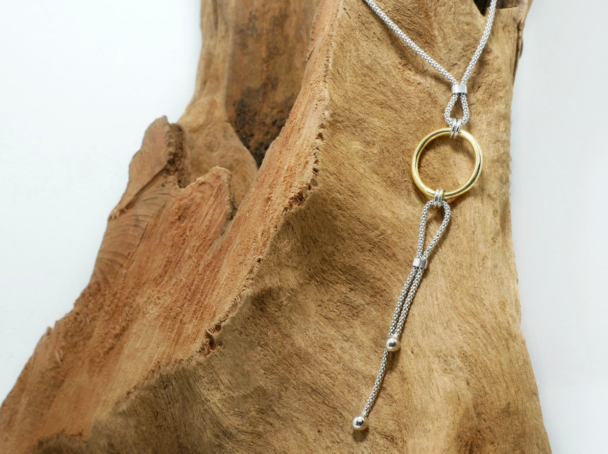 Mesh hoop necklace