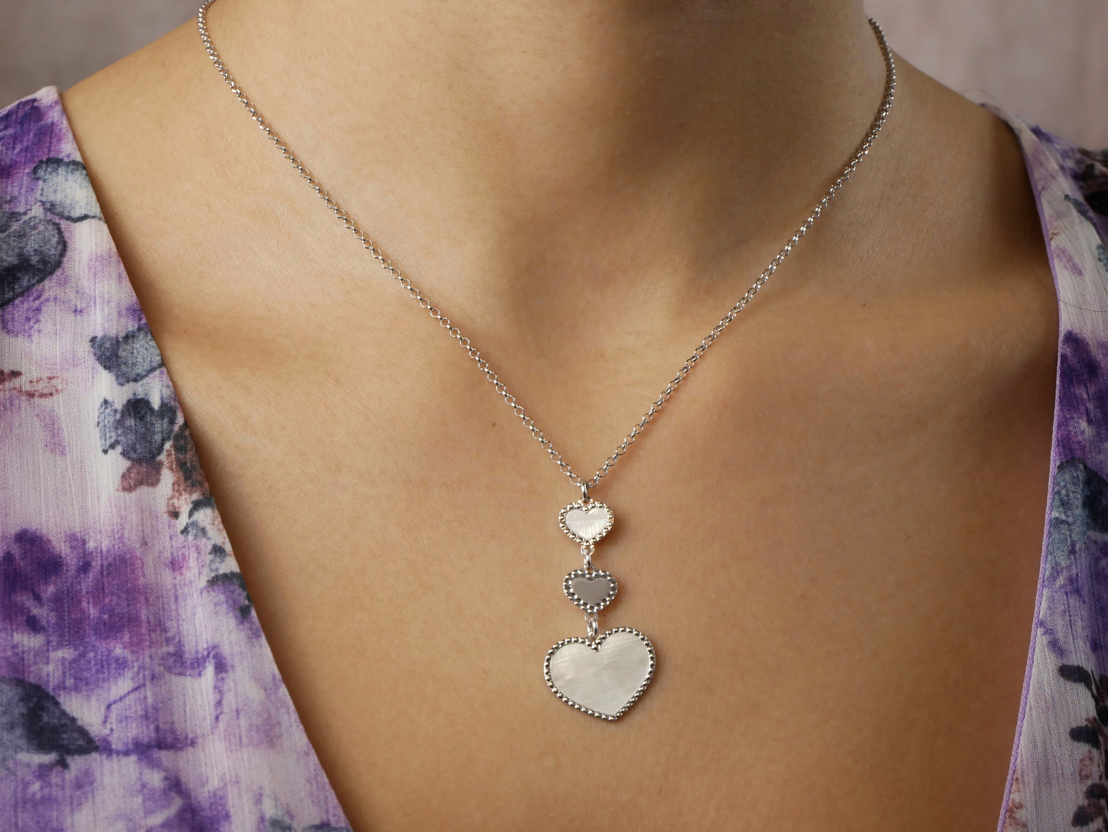 Heart mother of pearl necklace