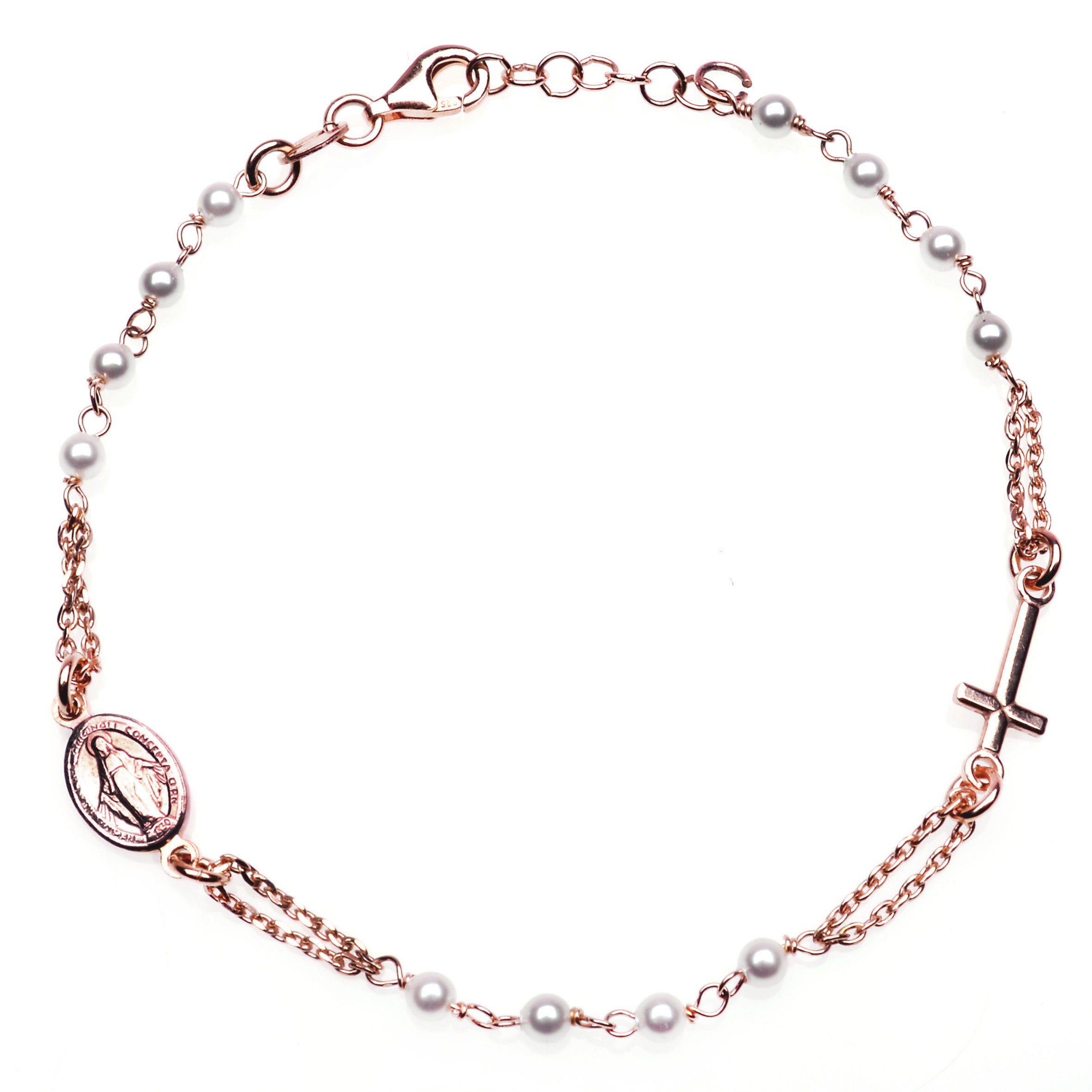 Rose gold on sale rosary bracelet