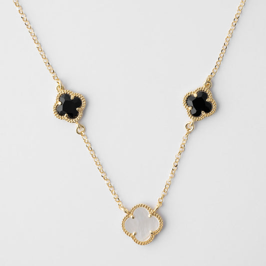 Four Leaf Clover 3 Flower Necklace