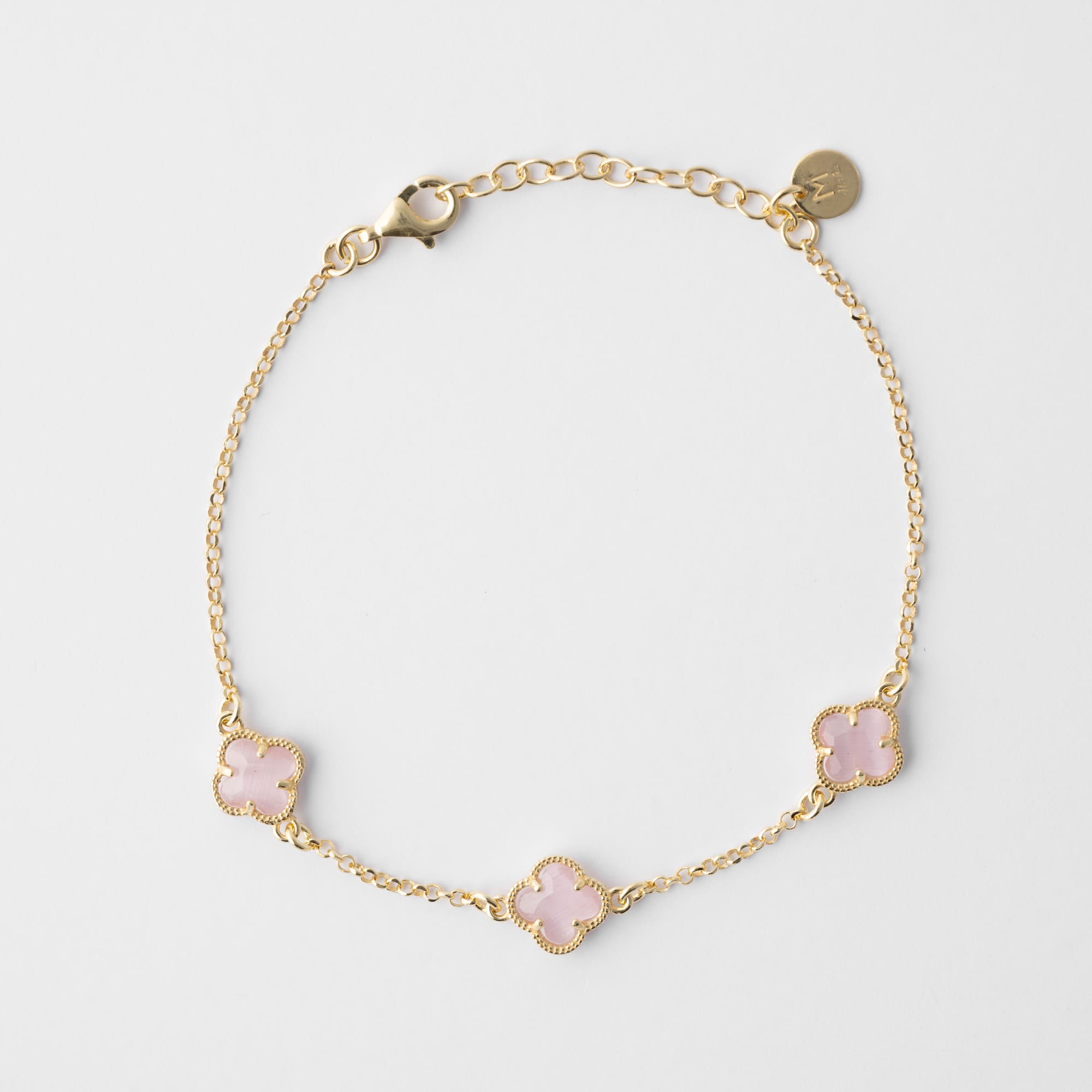 CLOVER Bracelet with Pink Quartz