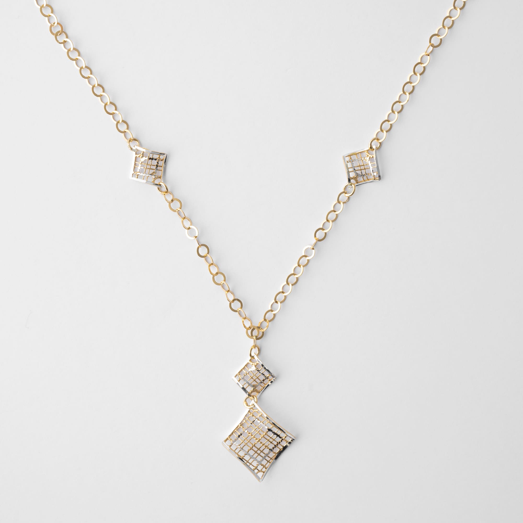 Filigree square necklace