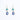 Double Drop Earrings with Green and Sapphire-Blue Quartz