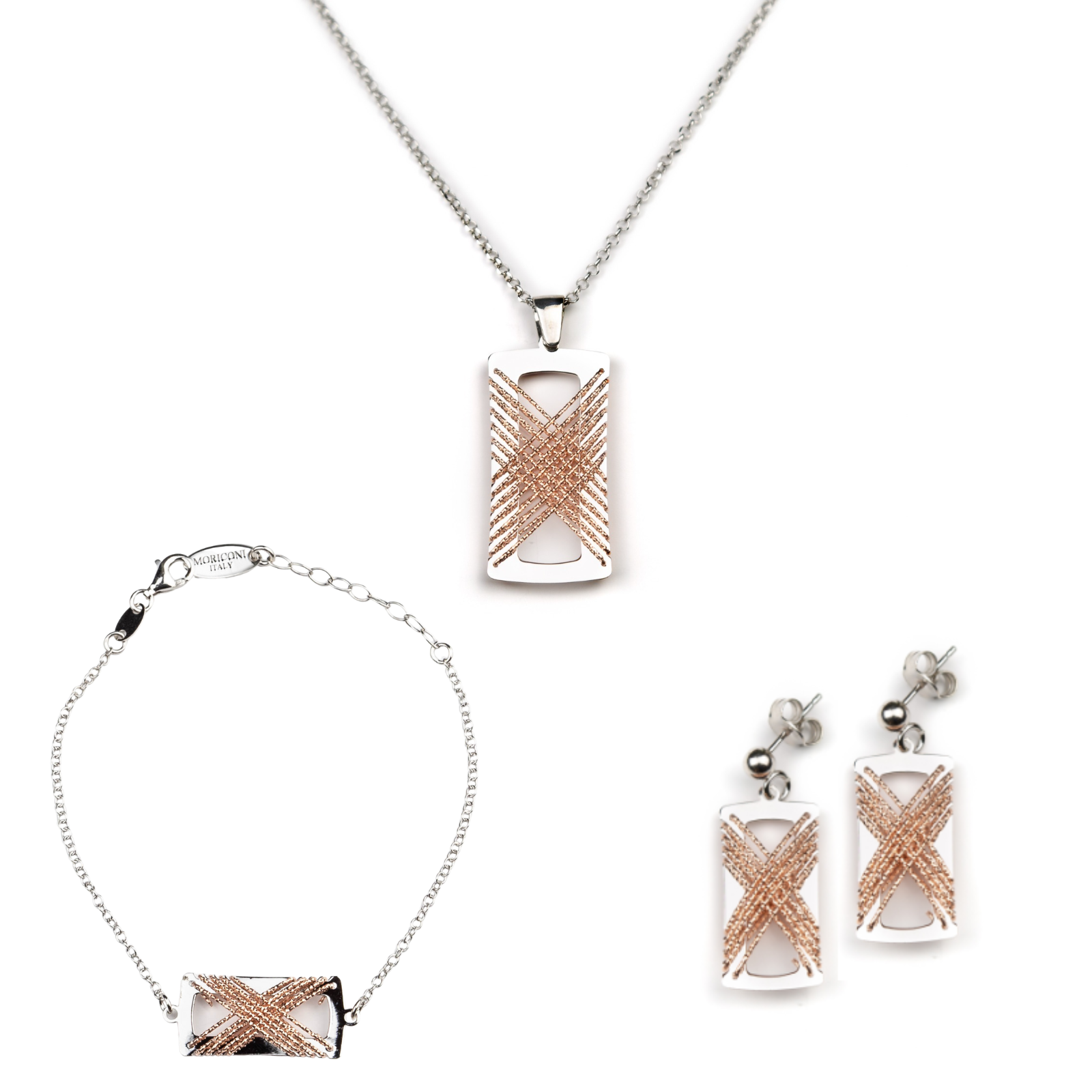 DIAMOND CUT Rose Gold 'Criss-Cross' Gift Set