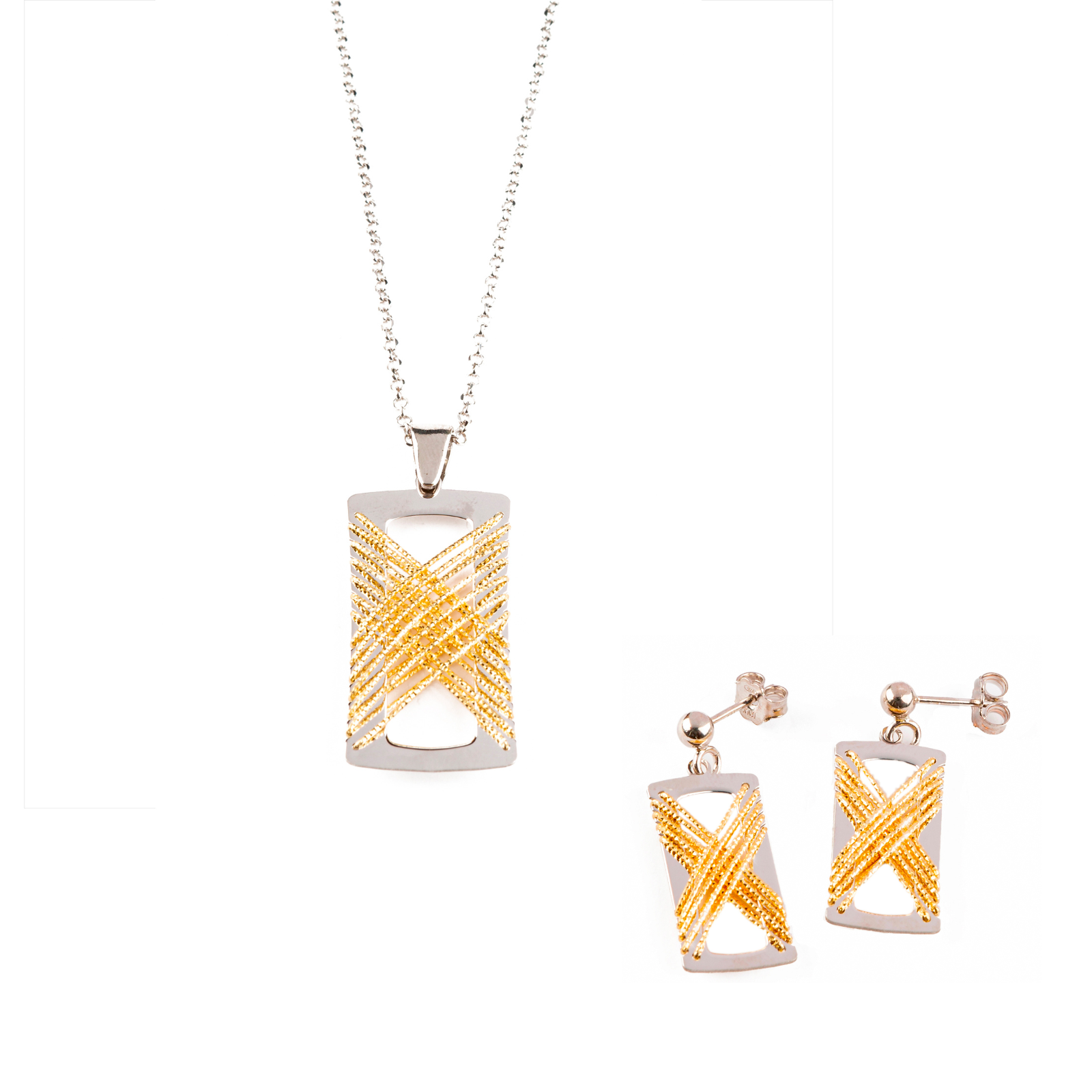 DIAMOND CUT Gold 'Criss-Cross' Gift Set