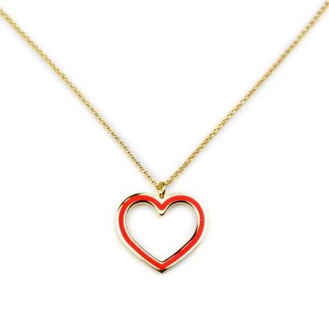 HEARTWAVE Red Heart Necklace Gold
