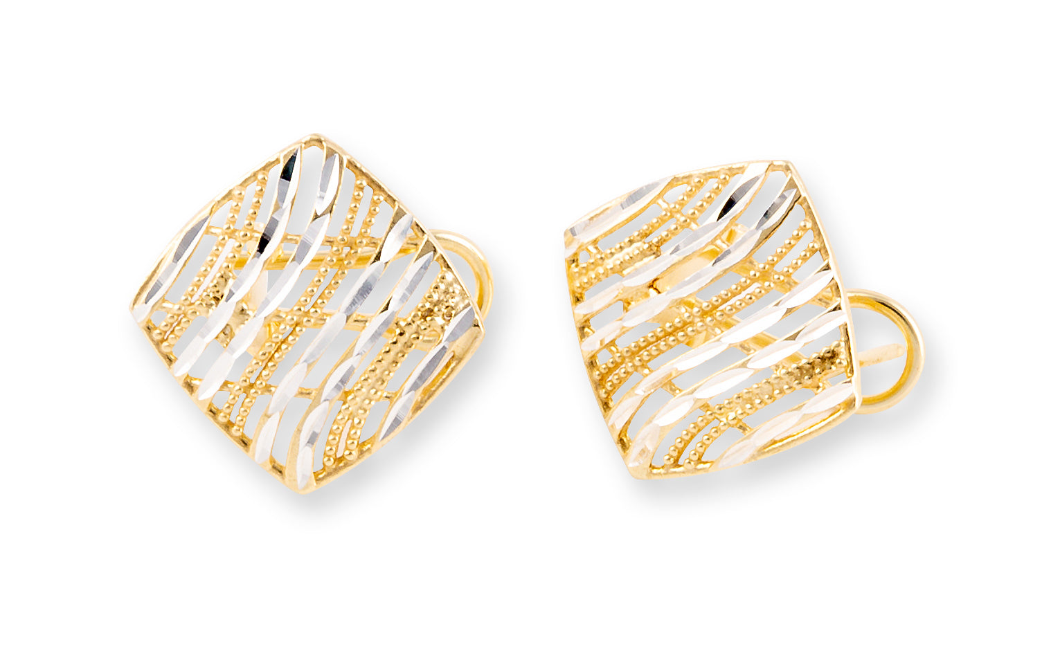 FILIGREE 'Diamond Wave' Earrings Gold