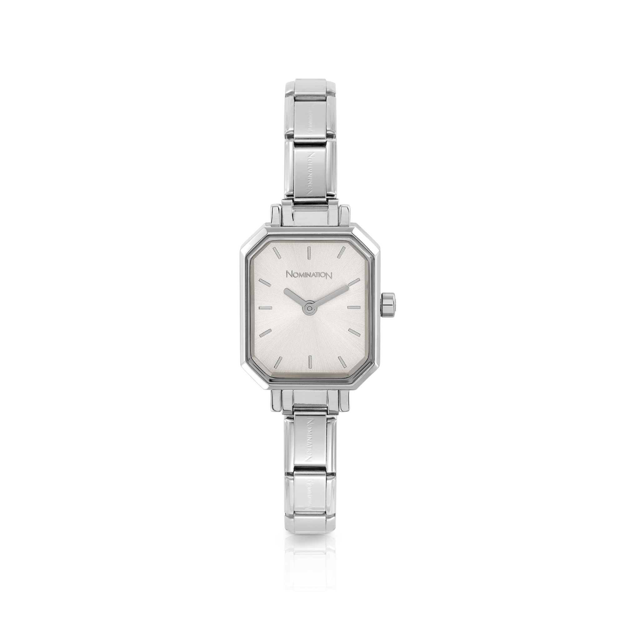 PARIS watch with steel strap RECTANGULAR Silver Dial