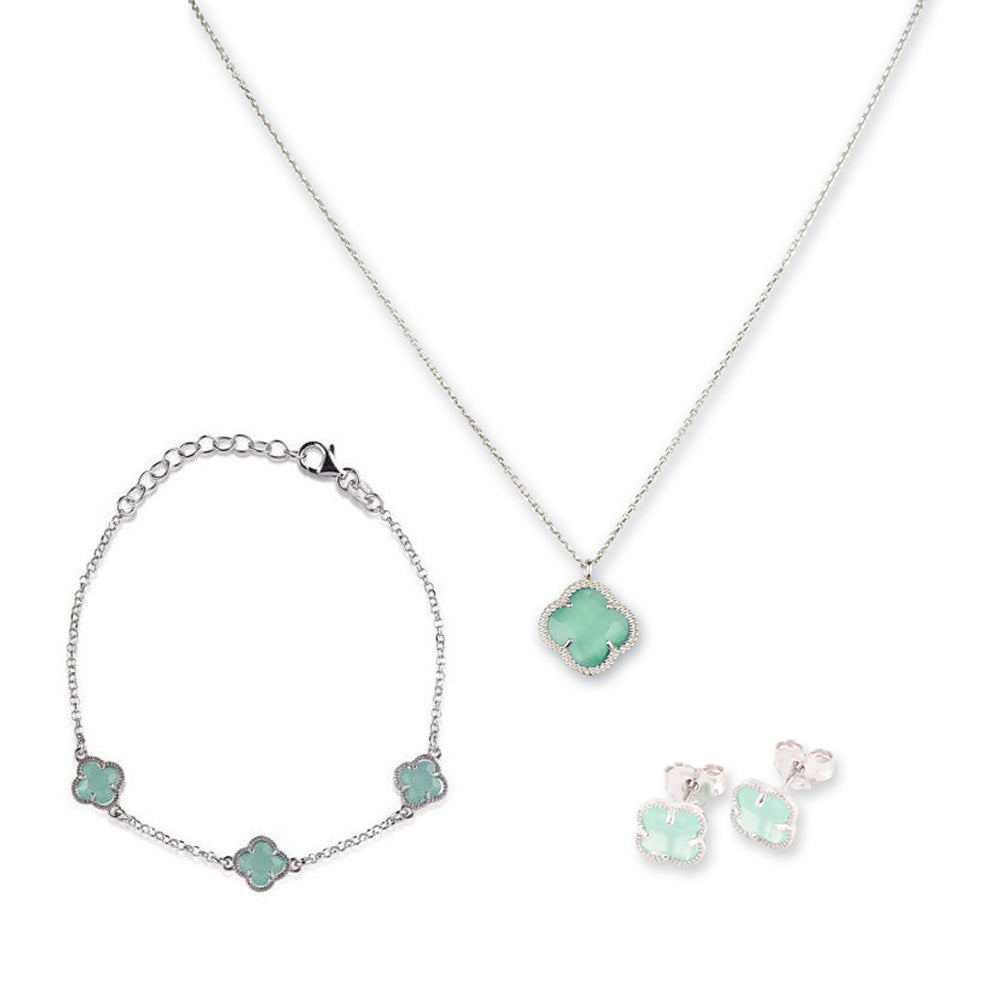 CLOVERLEAF Silver and Green Gift Set